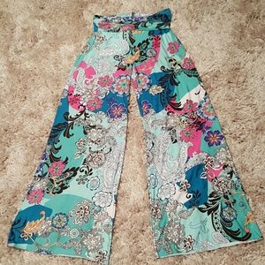 Foldover waist wide leg yoga pant