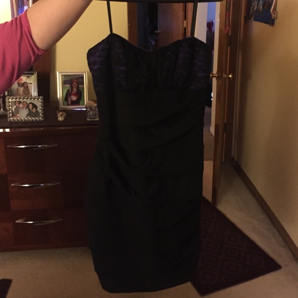 Black and purple mini dress