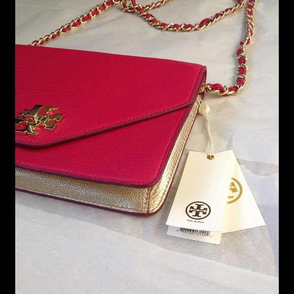 Tory Burch Envelope Pink Gold Evening Bag - Picture 3 of 4