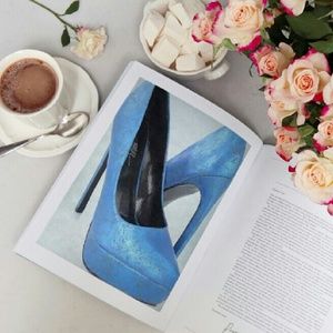 Blue NIB Platform Pumps