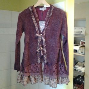 VINTAGE LAYERED SWEATER dusty rose