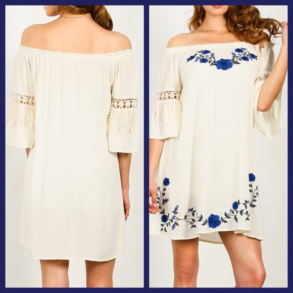 Floral Embroidered Dress Large - Picture 2 of 4