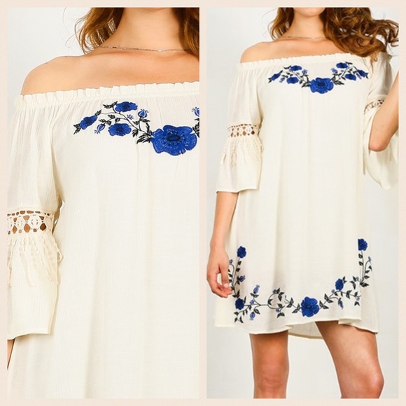 Floral Embroidered Dress Large - Picture 4 of 4