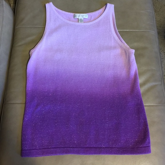 Casual Corner Ombré Lilac Purple Sparkly Sweater