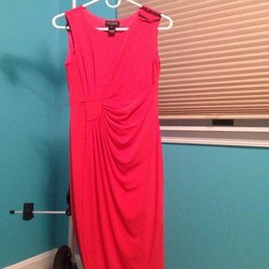 Coral dress. Perfect for spring summer events!