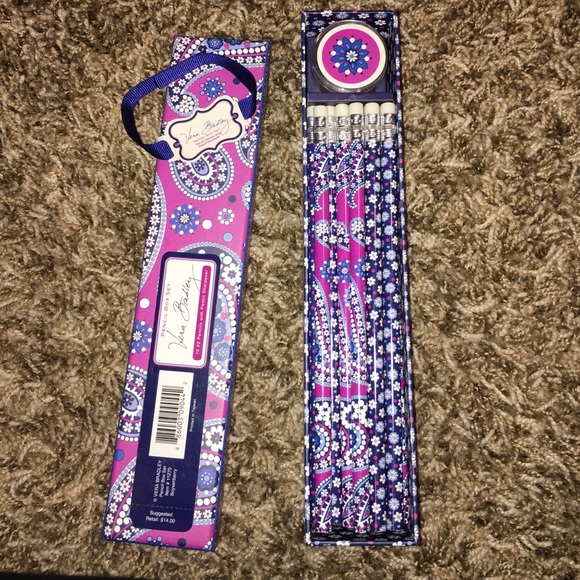 Vera Bradley Pencil Box Set Boysenberry
