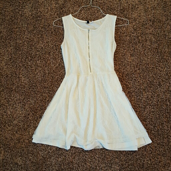 White lace dress w/ front zipper