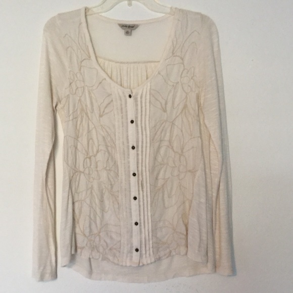 Lucky Brand mixed material button down - Picture 1 of 3