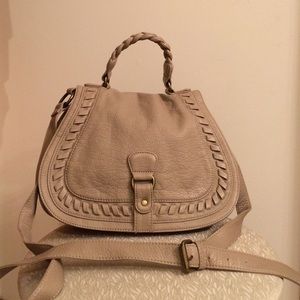 Taupe faux leather purse