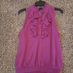 Purple ruffle blouse
