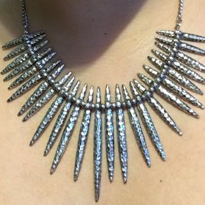 Spiked silver necklace
