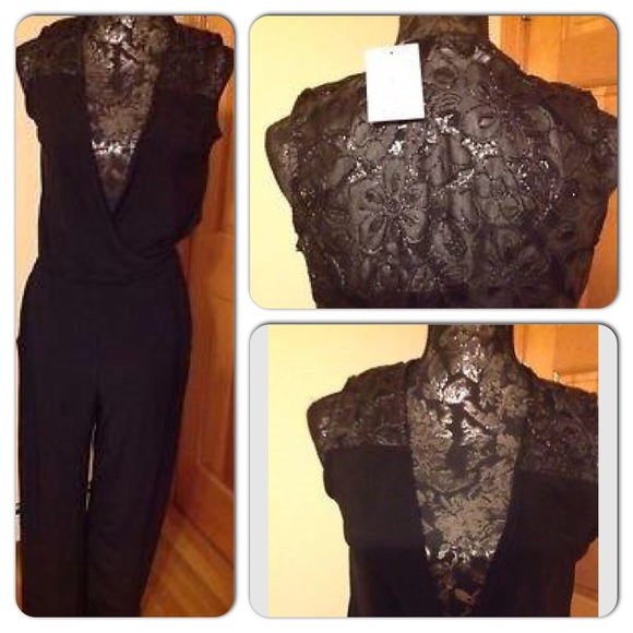 Cache Pants - Black Cache Jumpsuit with fancy back