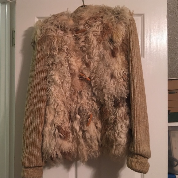 REAL curly lamb fur coat