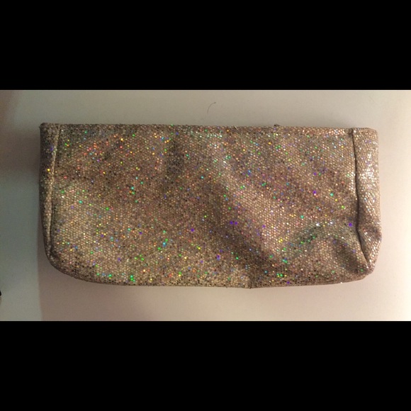 Sparkly makeup bag. Gold glitter.