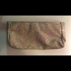 Sparkly makeup bag. Gold glitter.