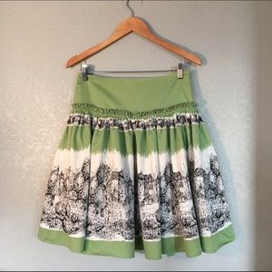 Anthropologie Odille French Village Sketch Skirt