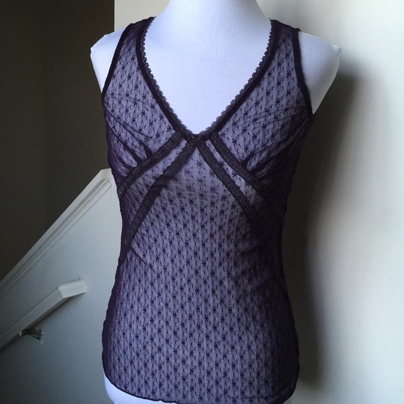 Express Tops - ❗️SOLD❗️🌟Express Sexy Lacy Sheer Purple Tank