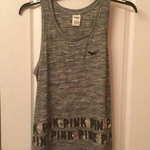 HEATHER GRAY PINK TANK