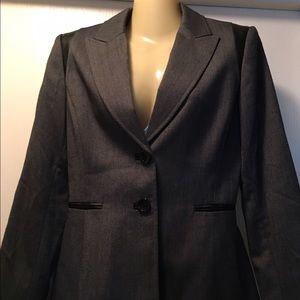 Tahari charcoal grey blazer