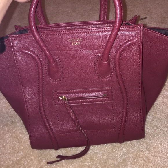 Burgundy phantom like tote