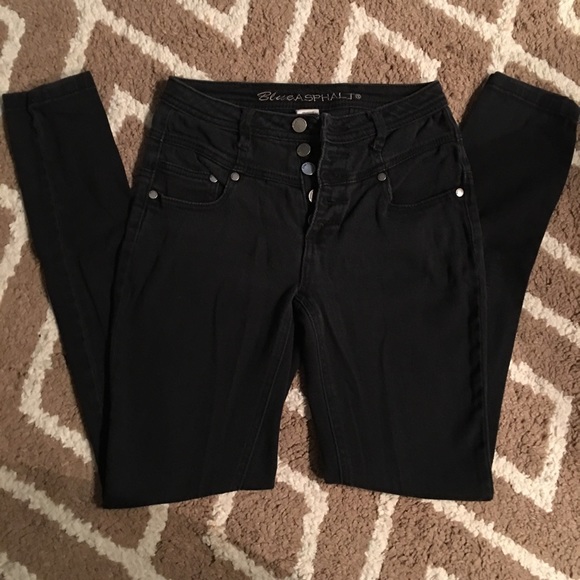 Blue Asphalt High Wasted Skinny Jeans - Picture 1 of 3