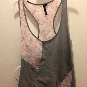 Grey and floral paneled top