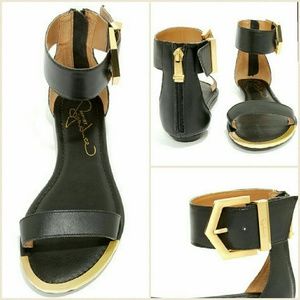 New signature report louie black sandals