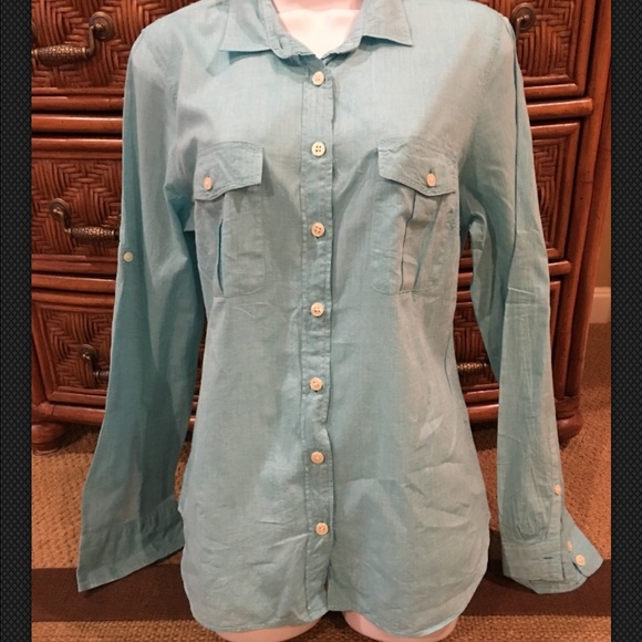 J Crew factory camp shirt in cotton voile sz large