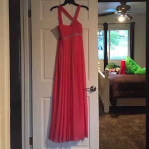 Pink long prom dress