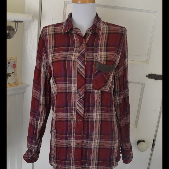 Burgundy Rails Hunter Button Down! - Picture 2 of 4