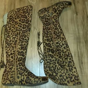 Leopard Over the knee boots BEST OFFERS ACCEPTED