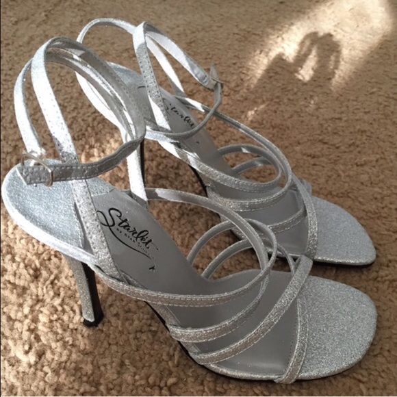 Starlet by Star Jones Silver Glitter Heels