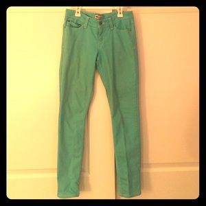 Aqua colored Levi jeans