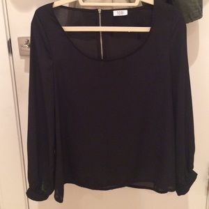Black long sleeved top