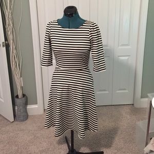 Striped fit and flare dress
