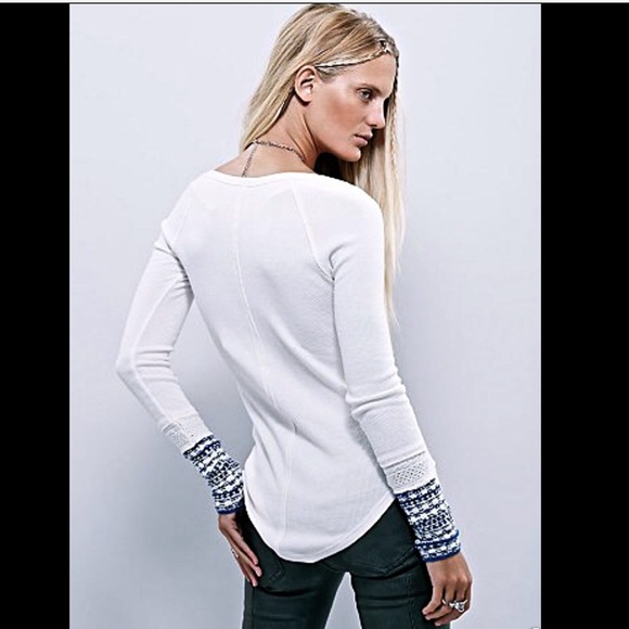 Free People white Ski Lodge Fancy Cuff Thermal S - Picture 4 of 4