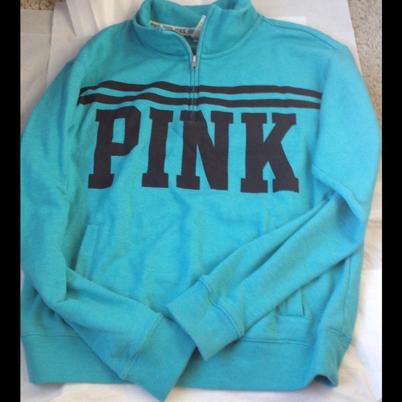 VS Pink Teal Pull over Sweatshirt - Picture 2 of 3