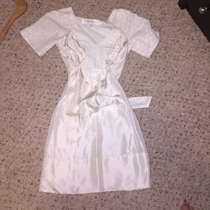 Banana Republic white satin dress