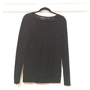 ROCK & REPUBLIC "HOLEY" BLACK SWEATER