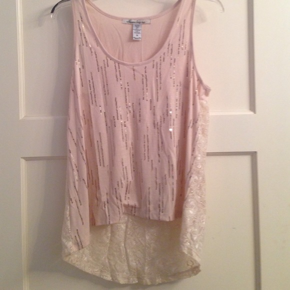 American Rag sequin/lace top