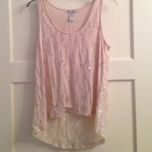 American Rag sequin/lace top