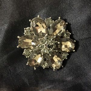 Rhinestone flower brooch