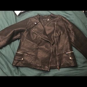 Faux leather Ashley Stewart moto jacket