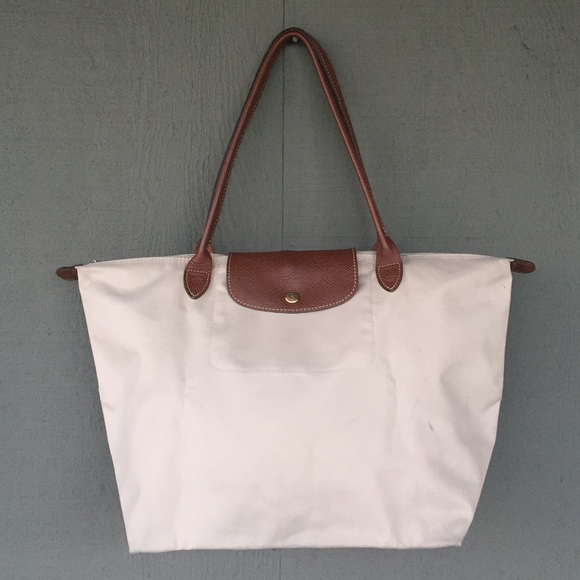 Longchamp Large Le Pliage Handbag in Natural Beige