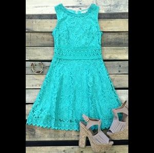 Teal Lace Dress
