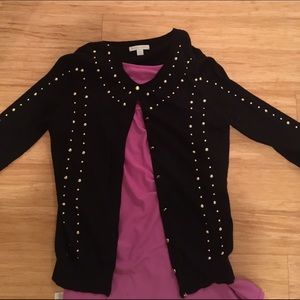 Black with gold studded button cardigan