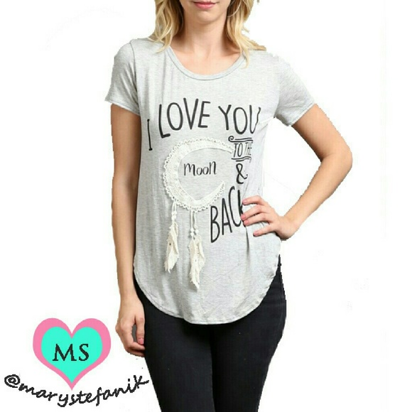 5 for 25! LAST ONE {New} "I Love You to the Moon & Back" Tee T Shirt size small - Picture 2 of 4