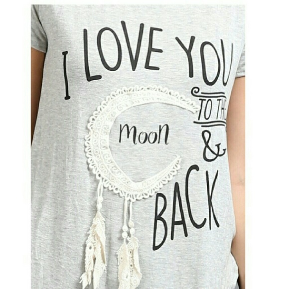 5 for 25! LAST ONE {New} "I Love You to the Moon & Back" Tee T Shirt size small - Picture 4 of 4