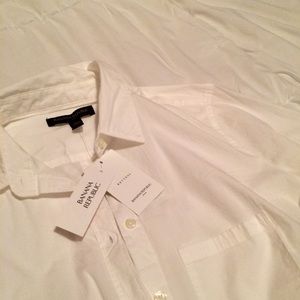 Banana Republic White Button Up Work Shirt