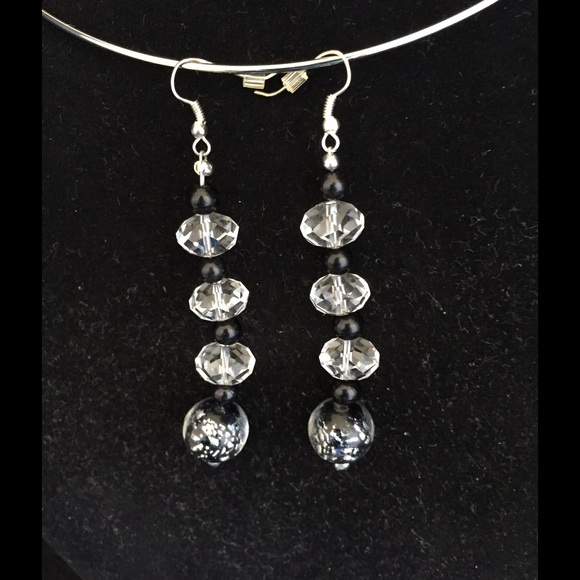 Black & White Crystal Earrings